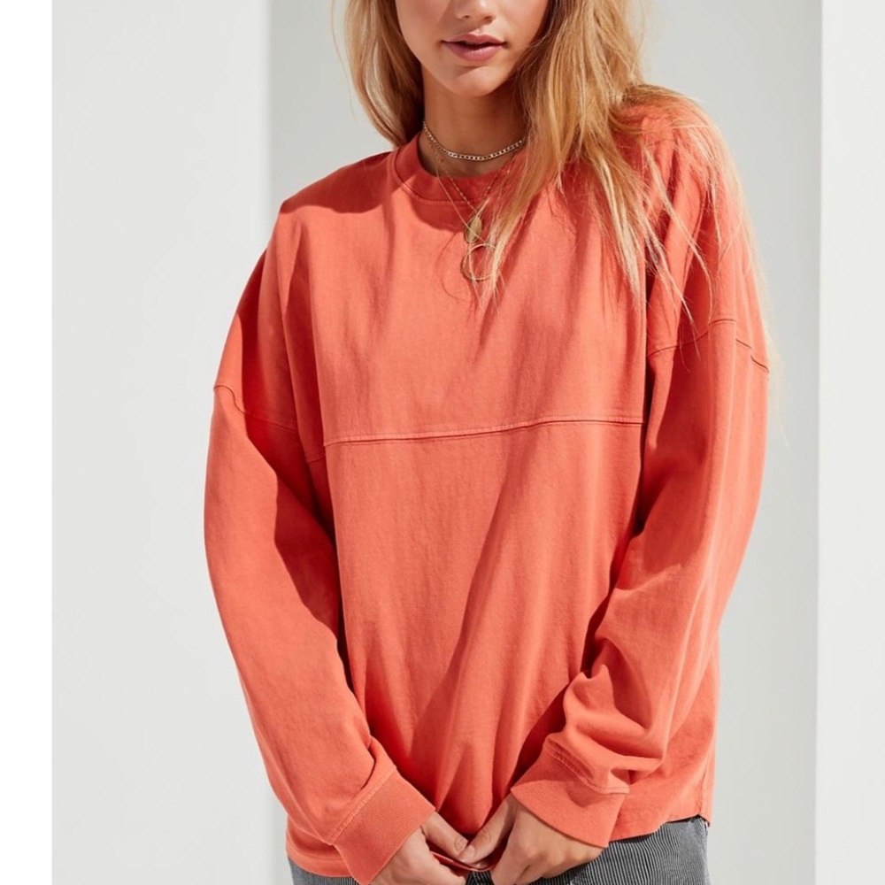 UO Courtland Seamed Long Sleeve Tee in Ivory